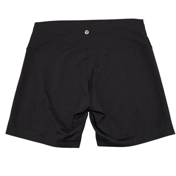 Lululemon Wunder Train High Rise Biker Shorts Size 12 Black 6" Inseam Running - Picture 2 of 6